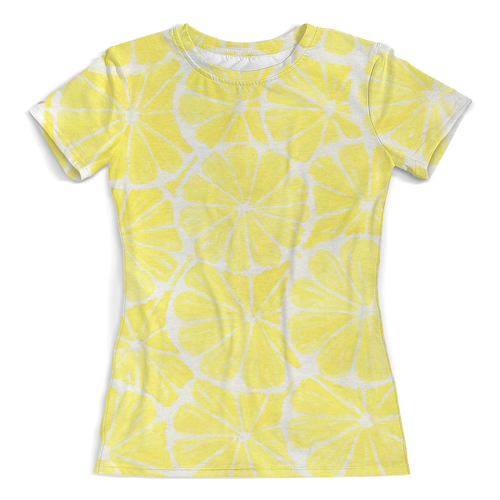 Заказать женскую футболку в Москве. Футболка с полной запечаткой (женская) Желтый лимон от Vasilixa - готовые дизайны и нанесение принтов.