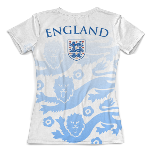 Заказать женскую футболку в Москве. Футболка с полной запечаткой (женская) Сборная Англии от geekbox - готовые дизайны и нанесение принтов.