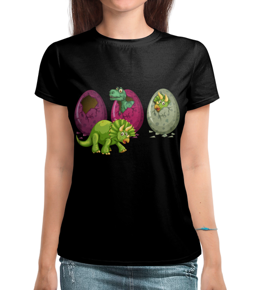 Заказать женскую футболку в Москве. Футболка с полной запечаткой (женская) Динозавры от Amerikanka - готовые дизайны и нанесение принтов.