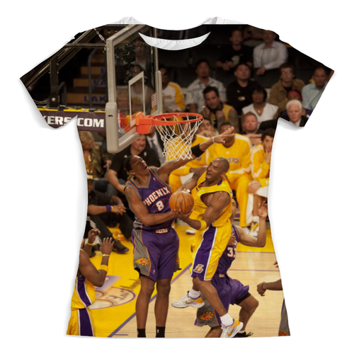 Заказать женскую футболку в Москве. Футболка с полной запечаткой (женская) Lakers - Kobe от skynatural - готовые дизайны и нанесение принтов.