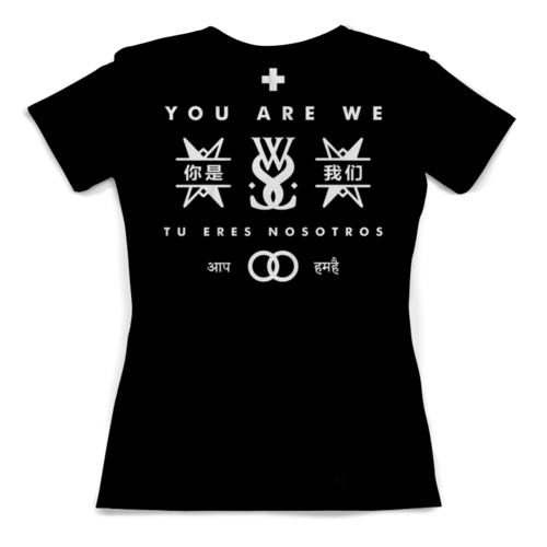 Заказать женскую футболку в Москве. Футболка с полной запечаткой (женская) While She Sleeps от geekbox - готовые дизайны и нанесение принтов.