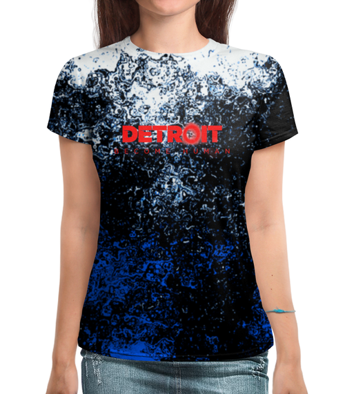Заказать женскую футболку в Москве. Футболка с полной запечаткой (женская) Detroit  от THE_NISE  - готовые дизайны и нанесение принтов.
