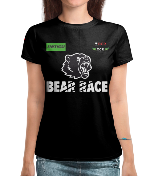 Заказать женскую футболку в Москве. Футболка с полной запечаткой (женская) Bear Race BEAST MODE RUSSIA от Bear Race - готовые дизайны и нанесение принтов.