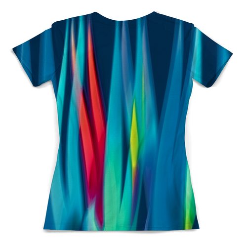 Заказать женскую футболку в Москве. Футболка с полной запечаткой (женская) Синие линии от THE_NISE  - готовые дизайны и нанесение принтов.