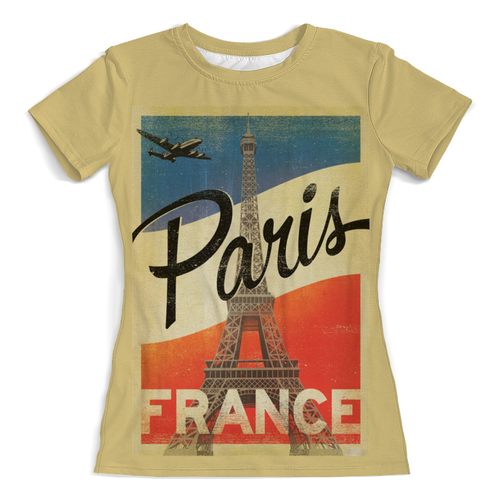 Заказать женскую футболку в Москве. Футболка с полной запечаткой (женская) Париж от acidhouses - готовые дизайны и нанесение принтов.