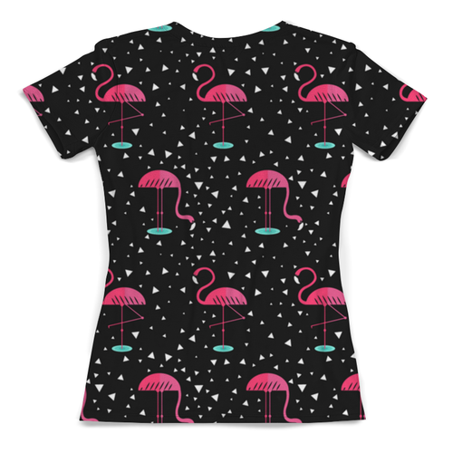Заказать женскую футболку в Москве. Футболка с полной запечаткой (женская) Розовый фламинго от T-shirt print  - готовые дизайны и нанесение принтов.
