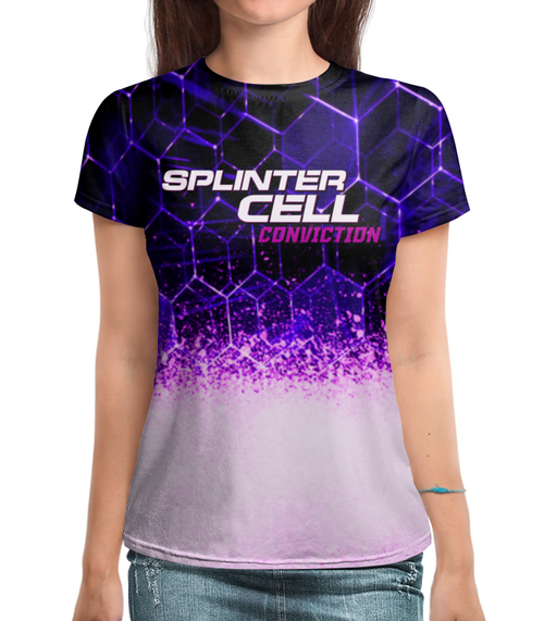 Заказать женскую футболку в Москве. Футболка с полной запечаткой (женская) Splinter Cell от THE_NISE  - готовые дизайны и нанесение принтов.