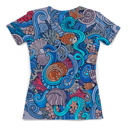 Заказать женскую футболку в Москве. Футболка с полной запечаткой (женская) Disquared Fish от THE_NISE  - готовые дизайны и нанесение принтов.