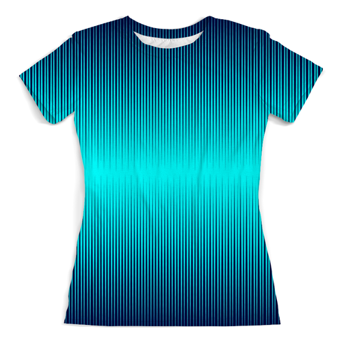 Заказать женскую футболку в Москве. Футболка с полной запечаткой (женская) Синие полосы от THE_NISE  - готовые дизайны и нанесение принтов.