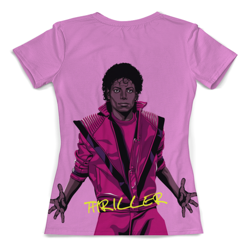 Заказать женскую футболку в Москве. Футболка с полной запечаткой (женская) Thriller - Michael Jackson (двусторонняя) от balden - готовые дизайны и нанесение принтов.