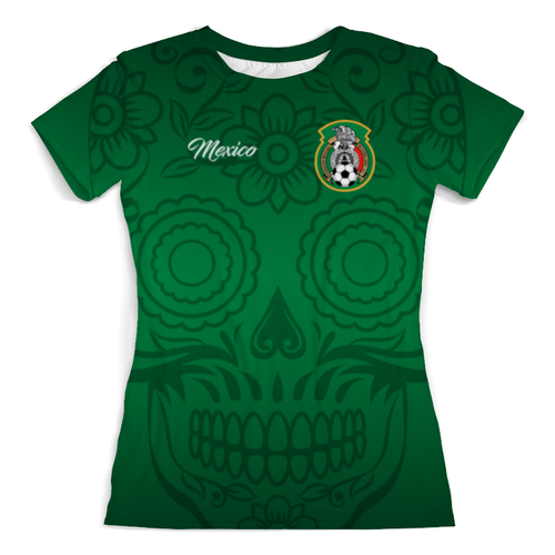 Заказать женскую футболку в Москве. Футболка с полной запечаткой (женская) Сборная Мексики от geekbox - готовые дизайны и нанесение принтов.