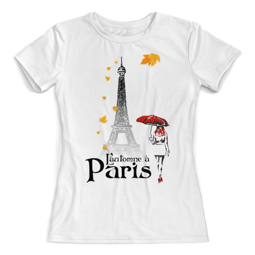 Заказать женскую футболку в Москве. Футболка с полной запечаткой (женская) Осень в Париже. от Zorgo-Art  - готовые дизайны и нанесение принтов.