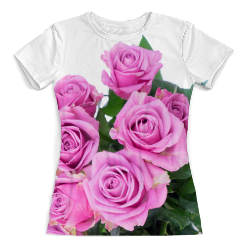 Заказать женскую футболку в Москве. Футболка с полной запечаткой (женская) Букет роз от THE_NISE  - готовые дизайны и нанесение принтов.