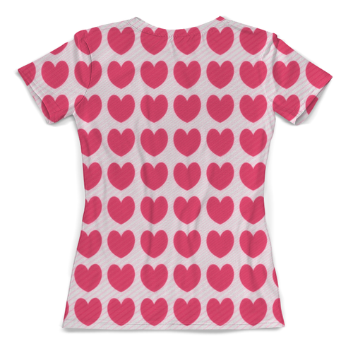 Заказать женскую футболку в Москве. Футболка с полной запечаткой (женская) Розовое сердце от THE_NISE  - готовые дизайны и нанесение принтов.