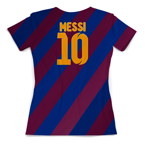 Заказать женскую футболку в Москве. Футболка с полной запечаткой (женская) Lionel  Messi (1) от ПРИНТЫ ПЕЧАТЬ  - готовые дизайны и нанесение принтов.