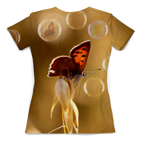 Заказать женскую футболку в Москве. Футболка с полной запечаткой (женская) Бабочка от weeert - готовые дизайны и нанесение принтов.