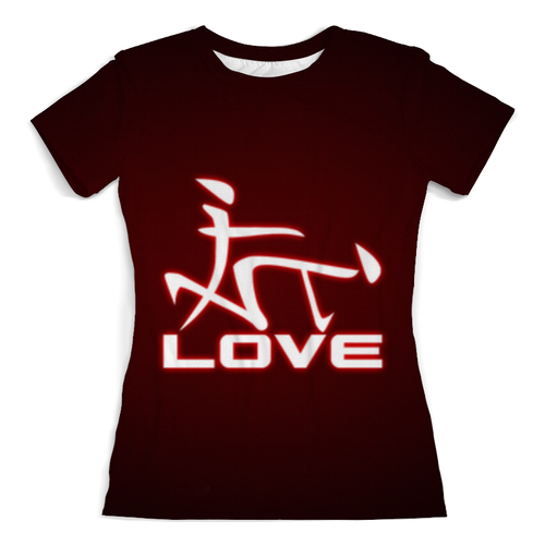 Заказать женскую футболку в Москве. Футболка с полной запечаткой (женская) Любовь. Love от Виктор Гришин - готовые дизайны и нанесение принтов.