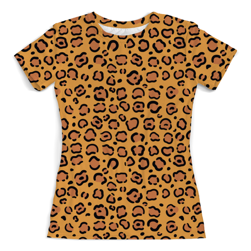 Заказать женскую футболку в Москве. Футболка с полной запечаткой (женская) Леопард от Fix Print - готовые дизайны и нанесение принтов.