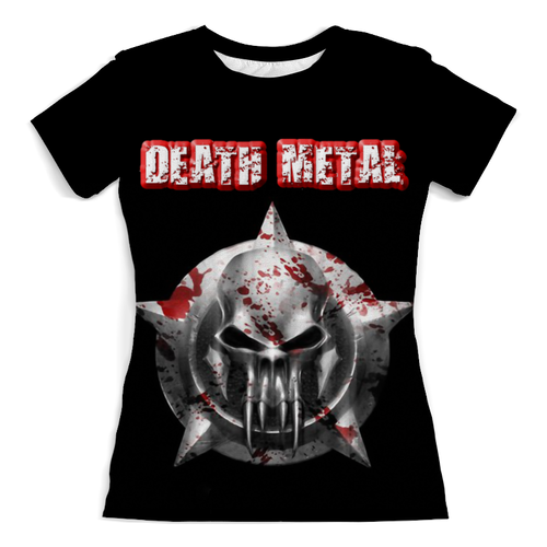 Заказать женскую футболку в Москве. Футболка с полной запечаткой (женская) Death Metal от Leichenwagen - готовые дизайны и нанесение принтов.