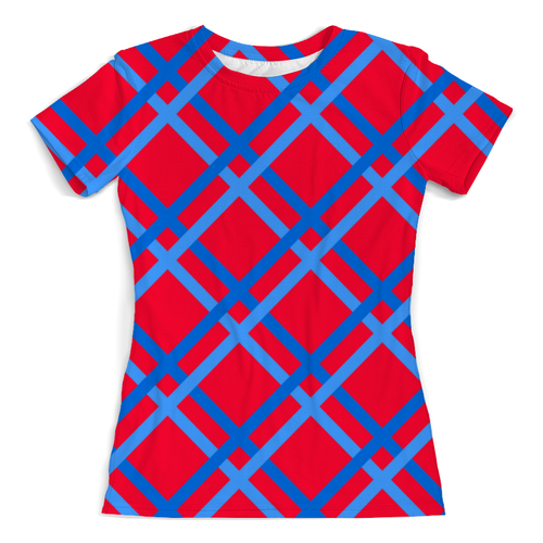 Заказать женскую футболку в Москве. Футболка с полной запечаткой (женская) Сине-голубые линии от THE_NISE  - готовые дизайны и нанесение принтов.