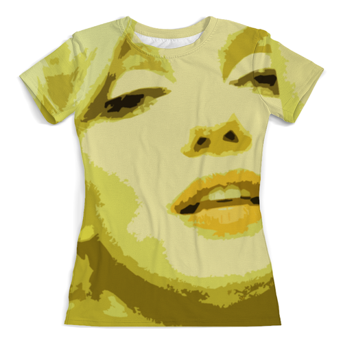 Заказать женскую футболку в Москве. Футболка с полной запечаткой (женская) Marilyn Monroe Yellow от avagardner - готовые дизайны и нанесение принтов.