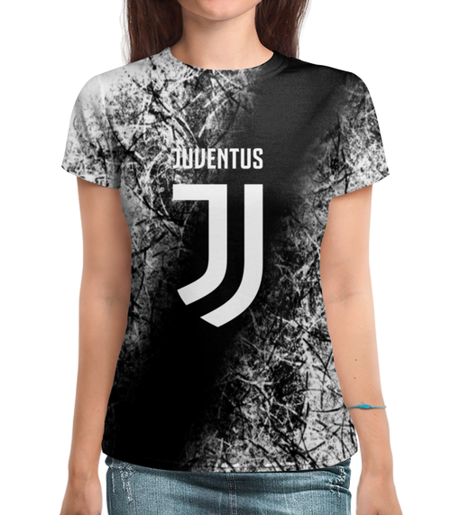 Заказать женскую футболку в Москве. Футболка с полной запечаткой (женская) Ювентус от THE_NISE  - готовые дизайны и нанесение принтов.
