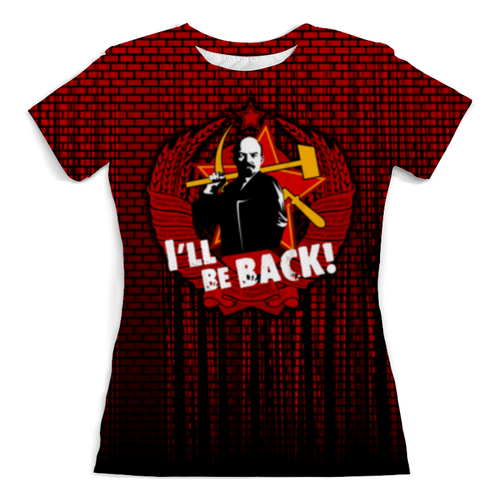Заказать женскую футболку в Москве. Футболка с полной запечаткой (женская) Ленин от gopotol - готовые дизайны и нанесение принтов.