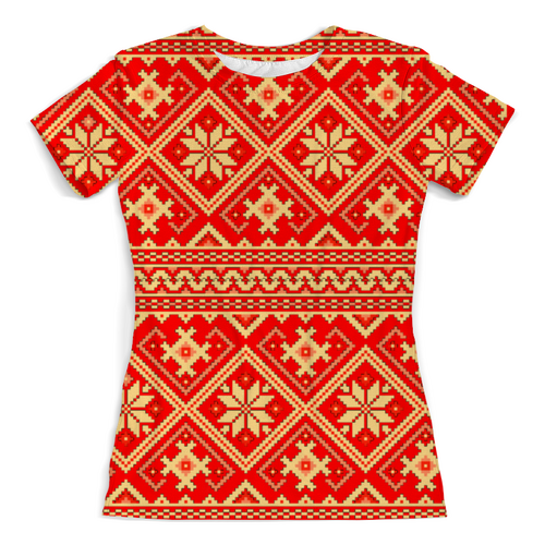 Заказать женскую футболку в Москве. Футболка с полной запечаткой (женская) новый год от queen  - готовые дизайны и нанесение принтов.