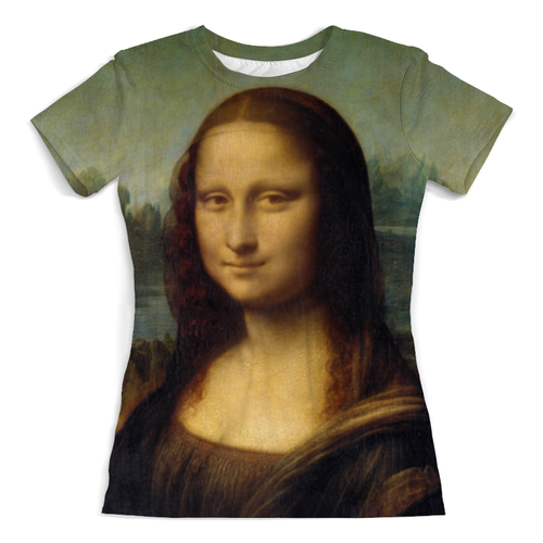 Заказать женскую футболку в Москве. Футболка с полной запечаткой (женская) Мона Лиза от Just Paul - готовые дизайны и нанесение принтов.