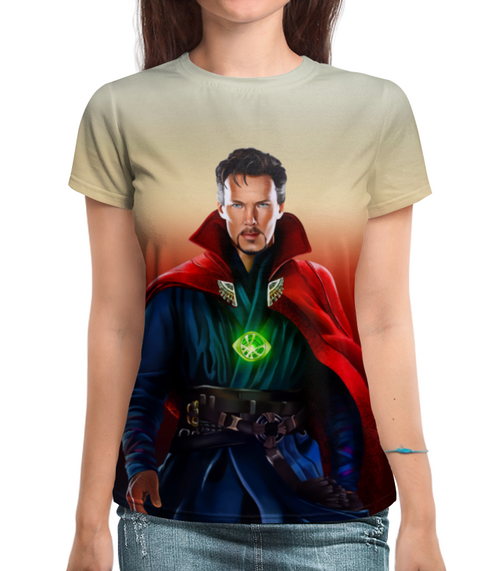 Заказать женскую футболку в Москве. Футболка с полной запечаткой (женская)  Doctor Strange       от T-shirt print  - готовые дизайны и нанесение принтов.