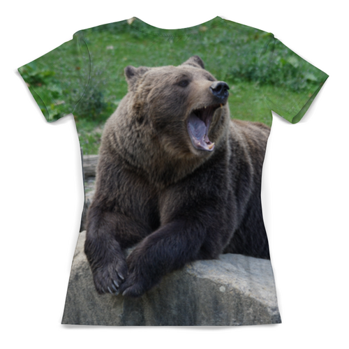 Заказать женскую футболку в Москве. Футболка с полной запечаткой (женская) Медведь от reut.94@mail.ru - готовые дизайны и нанесение принтов.