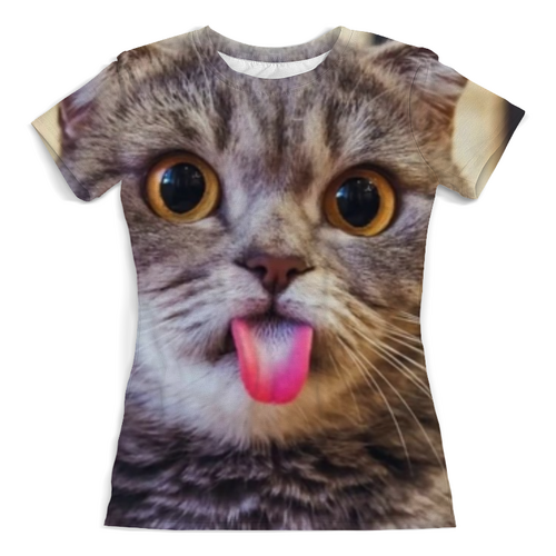 Заказать женскую футболку в Москве. Футболка с полной запечаткой (женская) кошка от Maksim  - готовые дизайны и нанесение принтов.