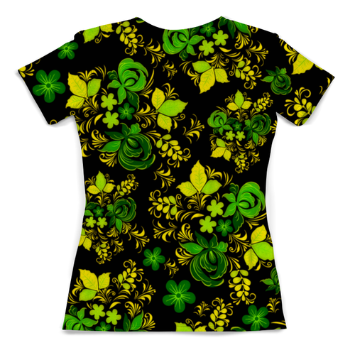 Заказать женскую футболку в Москве. Футболка с полной запечаткой (женская) Зеленый узор от THE_NISE  - готовые дизайны и нанесение принтов.