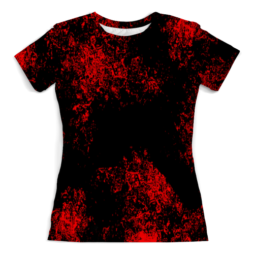 Заказать женскую футболку в Москве. Футболка с полной запечаткой (женская) Красная краска от Fonzo - готовые дизайны и нанесение принтов.