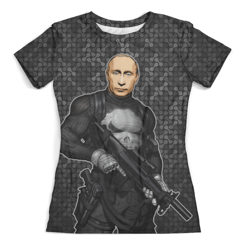 Заказать женскую футболку в Москве. Футболка с полной запечаткой (женская) PUTISHER (Putin) от balden - готовые дизайны и нанесение принтов.