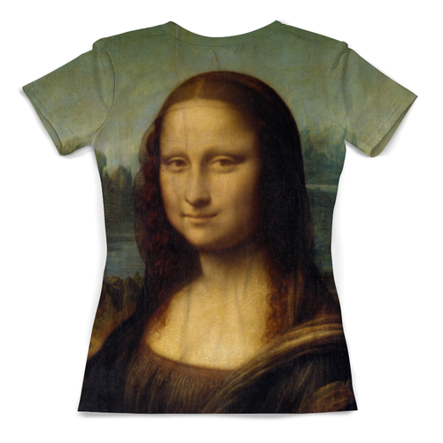 Заказать женскую футболку в Москве. Футболка с полной запечаткой (женская) Мона Лиза от Just Paul - готовые дизайны и нанесение принтов.