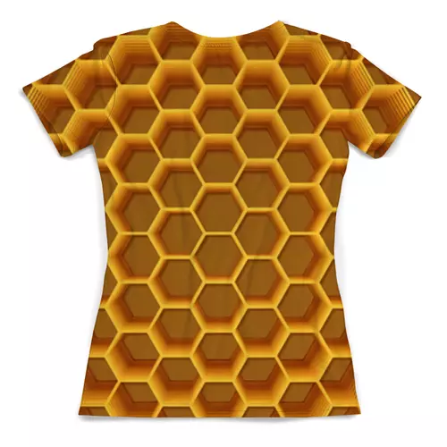 Заказать женскую футболку в Москве. Футболка с полной запечаткой (женская) Медовая пчела от Murmure Blanc - готовые дизайны и нанесение принтов.