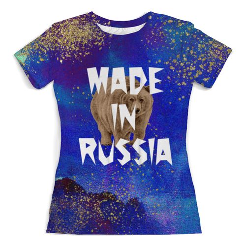 Заказать женскую футболку в Москве. Футболка с полной запечаткой (женская) RUSSIA от THE_NISE  - готовые дизайны и нанесение принтов.