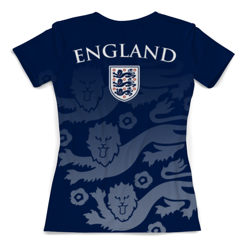 Заказать женскую футболку в Москве. Футболка с полной запечаткой (женская) Сборная Англии от geekbox - готовые дизайны и нанесение принтов.