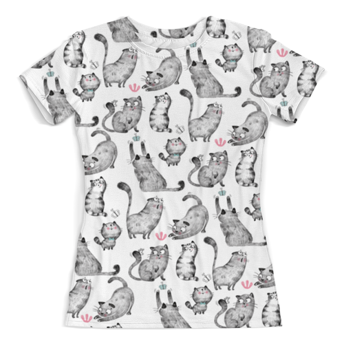 Заказать женскую футболку в Москве. Футболка с полной запечаткой (женская) Котята от THE_NISE  - готовые дизайны и нанесение принтов.