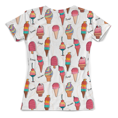 Заказать женскую футболку в Москве. Футболка с полной запечаткой (женская) Мороженое от T-shirt print  - готовые дизайны и нанесение принтов.
