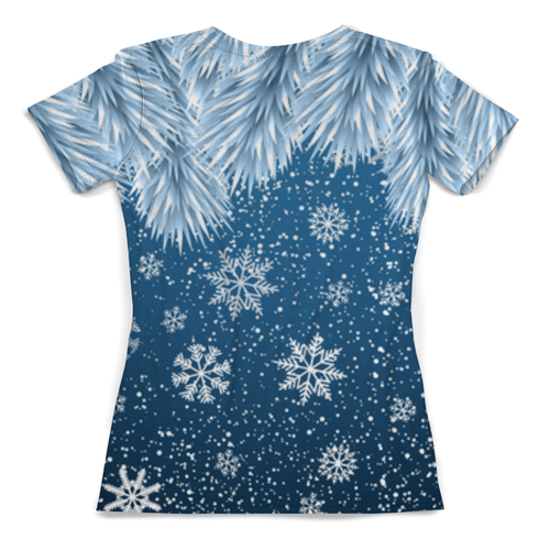 Заказать женскую футболку в Москве. Футболка с полной запечаткой (женская) Снежинки от THE_NISE  - готовые дизайны и нанесение принтов.