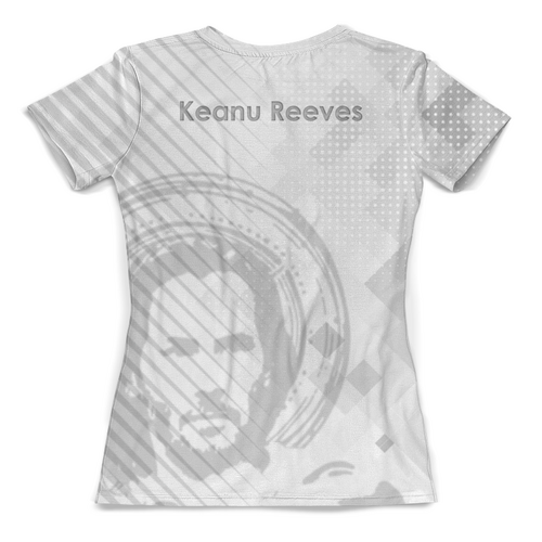 Заказать женскую футболку в Москве. Футболка с полной запечаткой (женская) Keanu Reeves Design от balden - готовые дизайны и нанесение принтов.