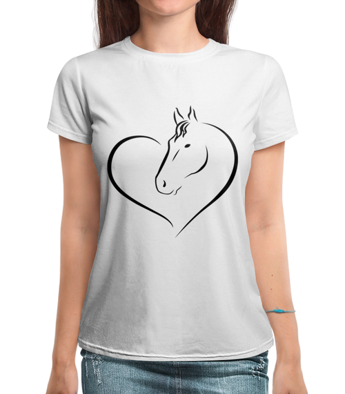 Заказать женскую футболку в Москве. Футболка с полной запечаткой (женская) Милая лошадь от Zamula - готовые дизайны и нанесение принтов.