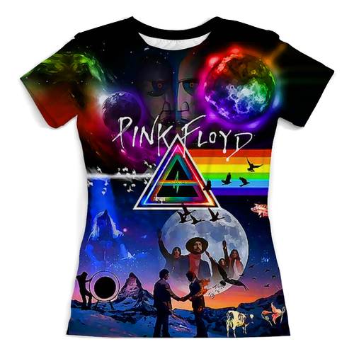 Заказать женскую футболку в Москве. Футболка с полной запечаткой (женская) Pink Floyd от ПРИНТЫ ПЕЧАТЬ  - готовые дизайны и нанесение принтов.