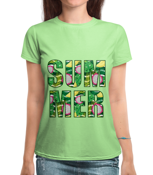 Заказать женскую футболку в Москве. Футболка с полной запечаткой (женская) Summer от Antaya - готовые дизайны и нанесение принтов.