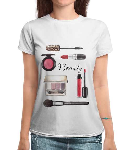 Заказать женскую футболку в Москве. Футболка с полной запечаткой (женская) Beauty от kristy10.0@yandex.ru - готовые дизайны и нанесение принтов.