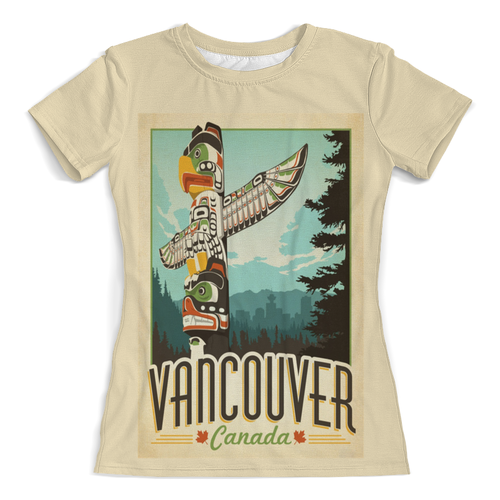 Заказать женскую футболку в Москве. Футболка с полной запечаткой (женская) Ванкувер от acidhouses - готовые дизайны и нанесение принтов.