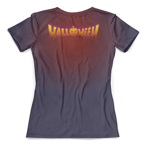 Заказать женскую футболку в Москве. Футболка с полной запечаткой (женская) HALLOWEEN Demon от balden - готовые дизайны и нанесение принтов.