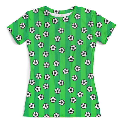 Заказать женскую футболку в Москве. Футболка с полной запечаткой (женская) Футбольные мячи от T-shirt print  - готовые дизайны и нанесение принтов.